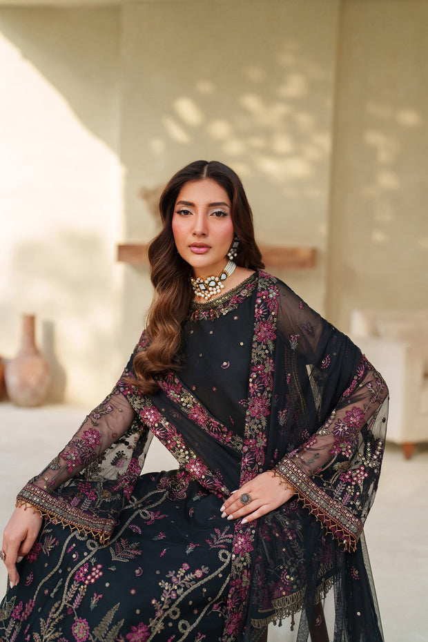 Elegant Sequins Embroidered Net Pakistani Party Dress