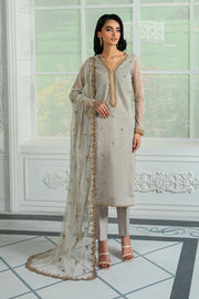 Embroidered Hand Embellished Net Dress with Raw Silk Trouser
