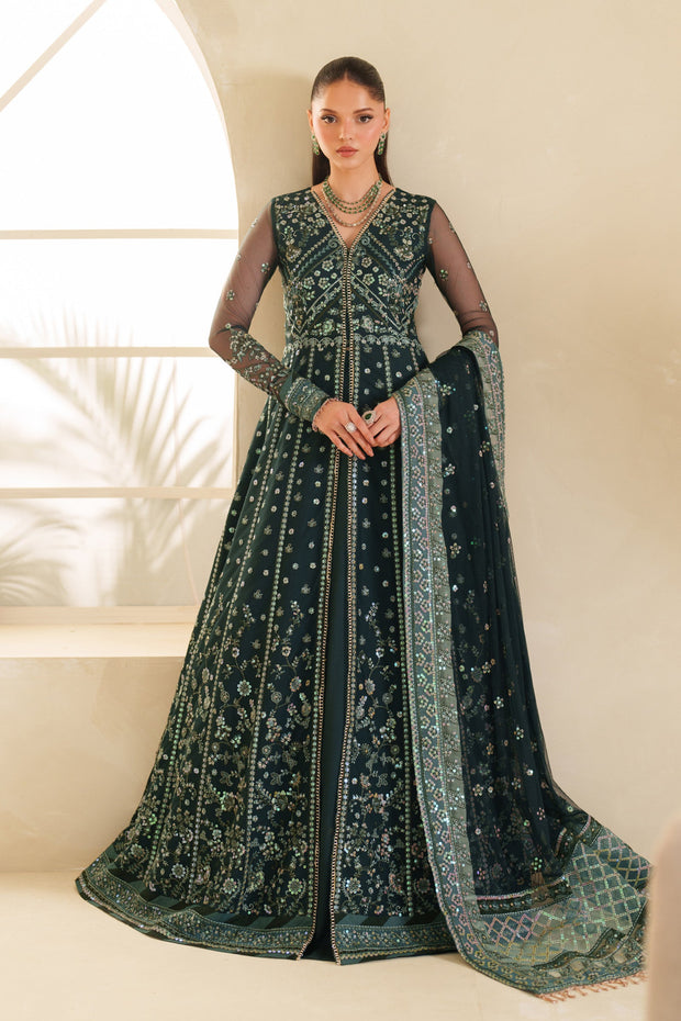 Elegant Blue Sequins Embroidered Net Pakistani Party Dress