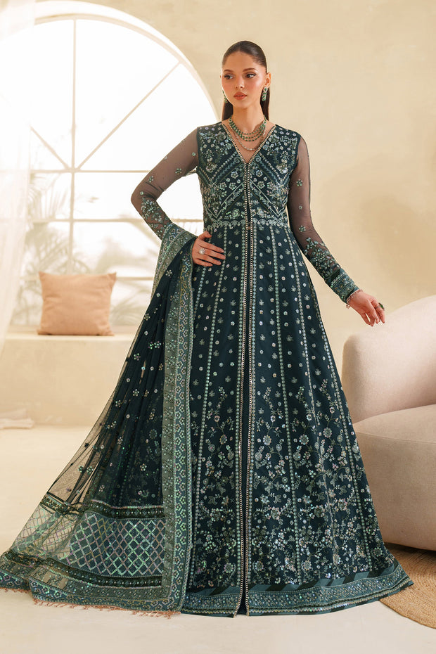 Elegant Blue Sequins Embroidered Net Pakistani Party Dress