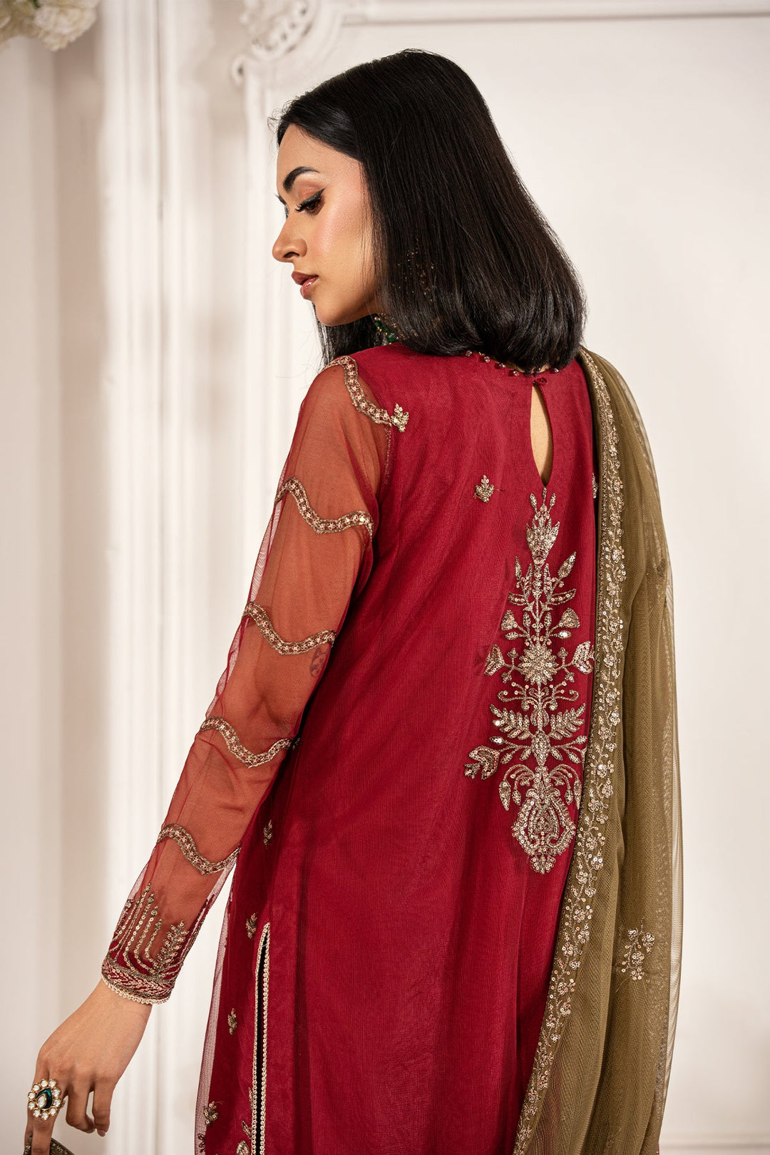 ZFE-02 Alison - Elegant Sequins Embroidered Net Shirt
