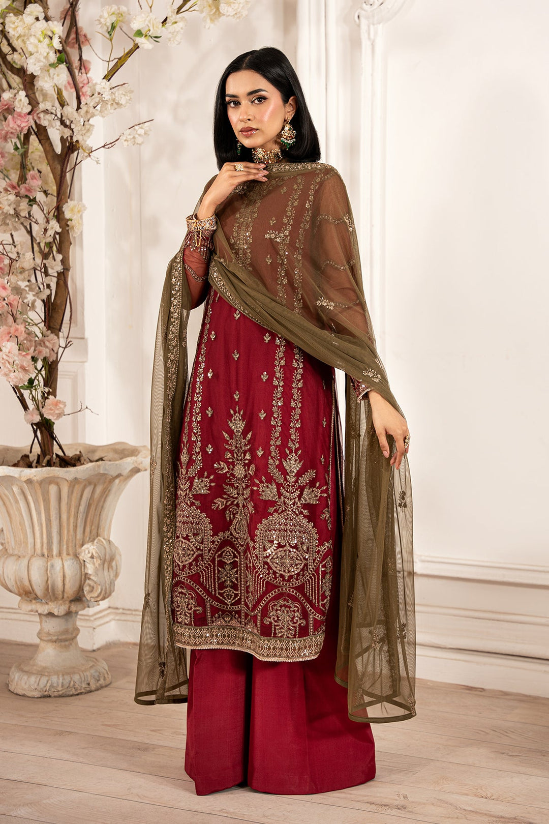 ZFE-02 Alison - Elegant Sequins Embroidered Net Shirt
