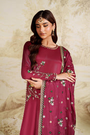 Elegant Hand Embellished Silk Shirt Pakistani Designer Dress