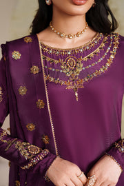 Elegant Hand Embellished Raw Silk Pakistani Designer Dress
