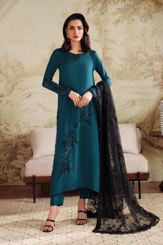 Elegant Hand Embellished Tussel Silk Pakistani Party Wear