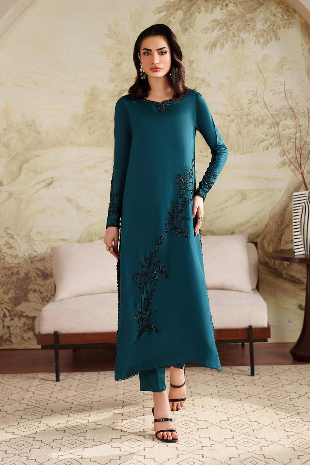 Elegant Hand Embellished Tussel Silk Pakistani Party Wear