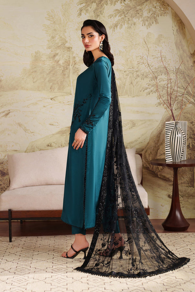 Elegant Hand Embellished Tussel Silk Pakistani Party Wear