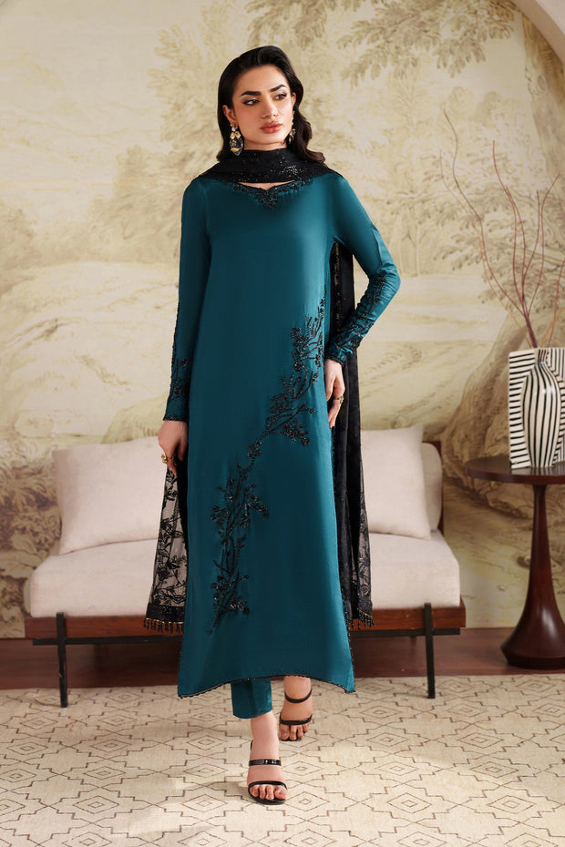 Elegant Hand Embellished Tussel Silk Pakistani Party Wear