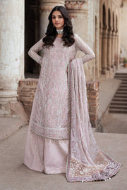 Elegant Pink Sequins Embroidered Chiffon Shirt & Sharara
