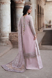 Elegant Pink Sequins Embroidered Chiffon Shirt & Sharara