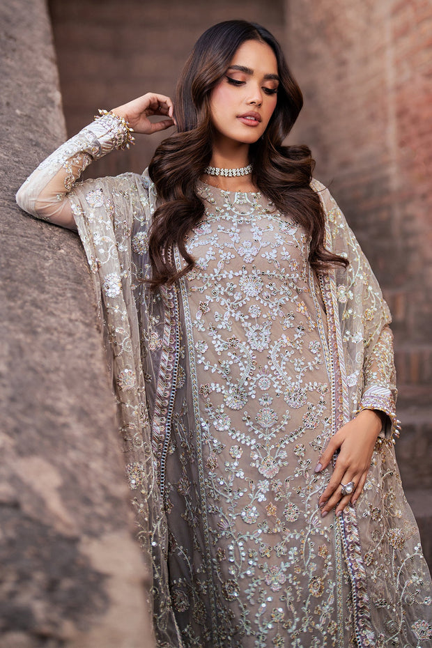 Pink Sequence Embroidered Net Shirt with Silk Sharara