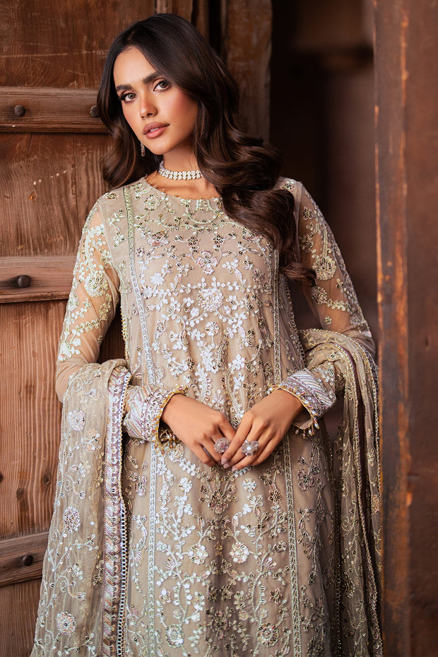 Pink Sequence Embroidered Net Shirt with Silk Sharara