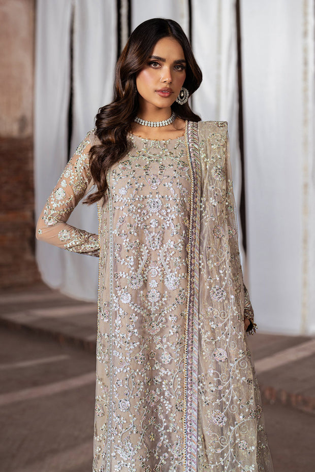 Pink Sequence Embroidered Net Shirt with Silk Sharara