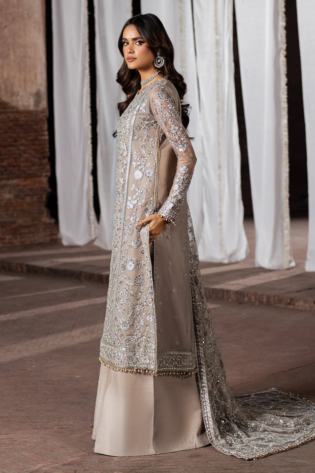 Pink Sequence Embroidered Net Shirt with Silk Sharara