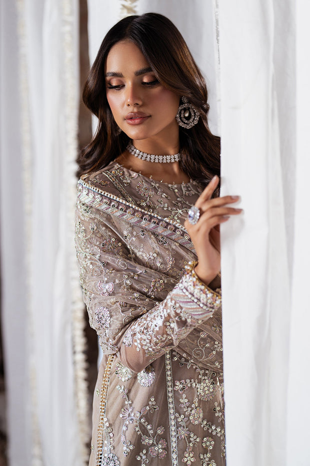 Pink Sequence Embroidered Net Shirt with Silk Sharara