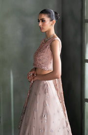 Elegant Sequins Embroidered Chiffon Blouse & Trouser Set
