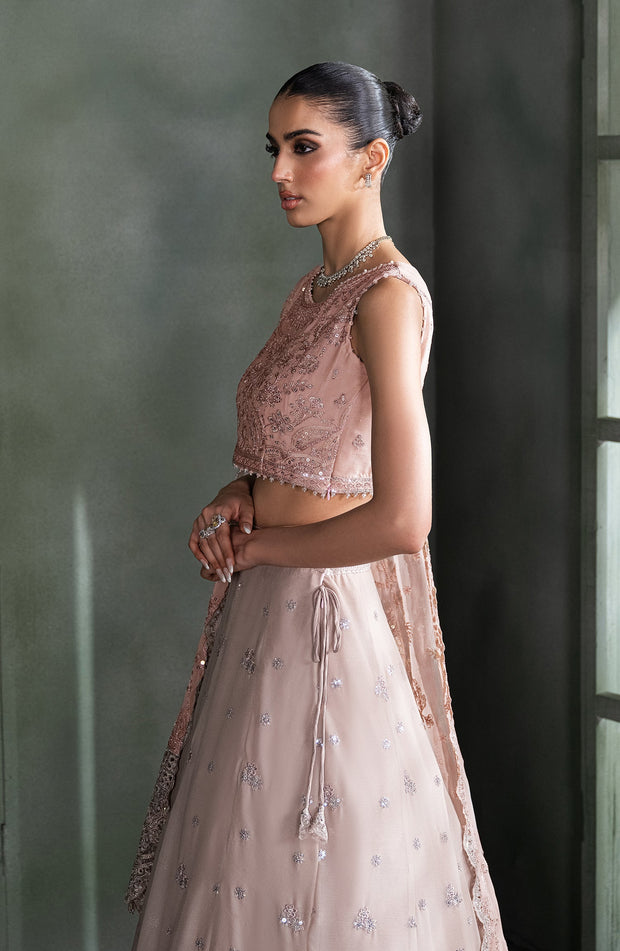 Elegant Sequins Embroidered Chiffon Blouse & Trouser Set