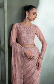 Elegant Sequins Embroidered Chiffon Blouse & Trouser Set