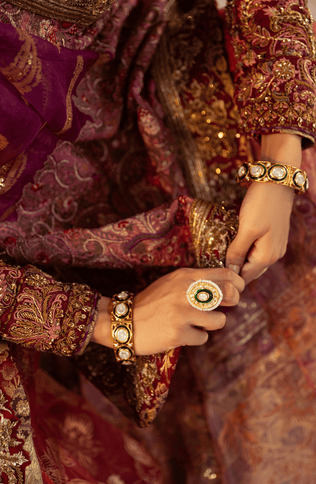Elegant Watermelon-Pink Pakistani Bridal Dress Ensemble