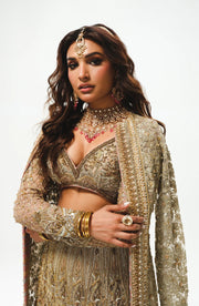 Elegant Silver Grey Pakistani Bridal Lehenga Ensemble