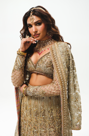 Elegant Silver Grey Pakistani Bridal Lehenga Ensemble