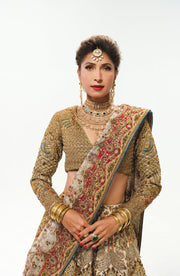 Elegant White Pakistani Bridal Lehenga with Colorful Embellishmen