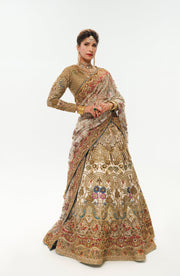Elegant White Pakistani Bridal Lehenga with Colorful Embellishmen