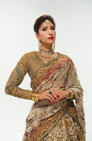Elegant White Pakistani Bridal Lehenga with Colorful Embellishmen