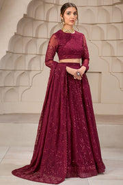 Berria Berry Sequins Embroidered Chiffon Ensemble