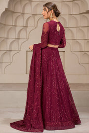 Berria Berry Sequins Embroidered Chiffon Ensemble