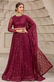 Berria Berry Sequins Embroidered Chiffon Ensemble