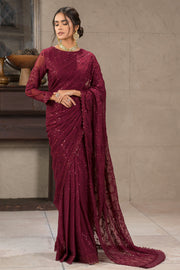 Berria Berry Sequins Embroidered Chiffon Ensemble