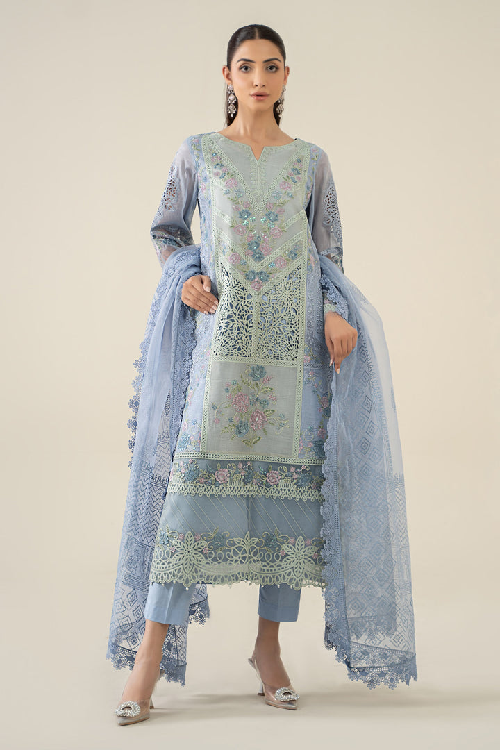 3 Piece Embroidered Masoori Lawn Suit Pakistani Party Dress