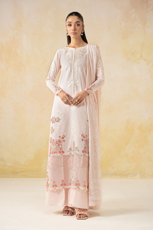 3 Piece Embroidered Self Jacquard Lawn Suit Pakistani Party Dress