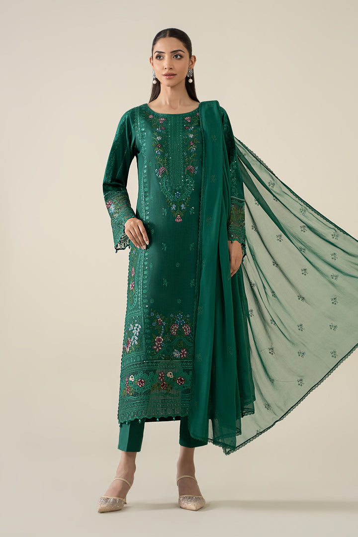 3 Piece Embroidered Dobby Suit Pakistani Party Dress