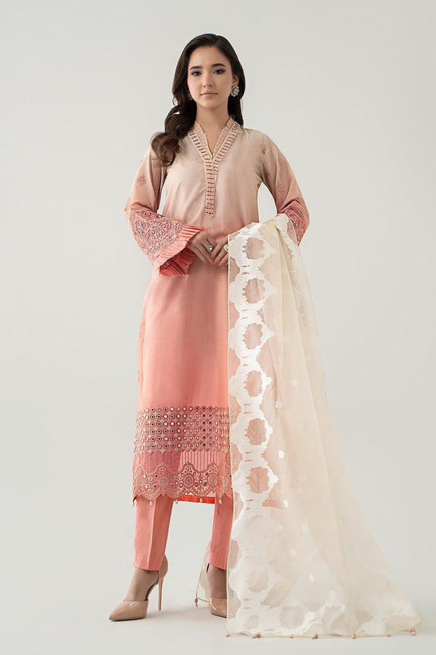 3 Piece Dyed Lawn Suit Pakistani Party Dress