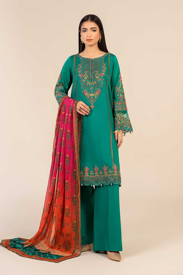 3 Piece Embroidered Dobby Suit Pakistani Party Dress
