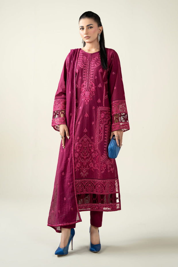 3 Piece Embroidered Dobby Suit Pakistani Party Dress