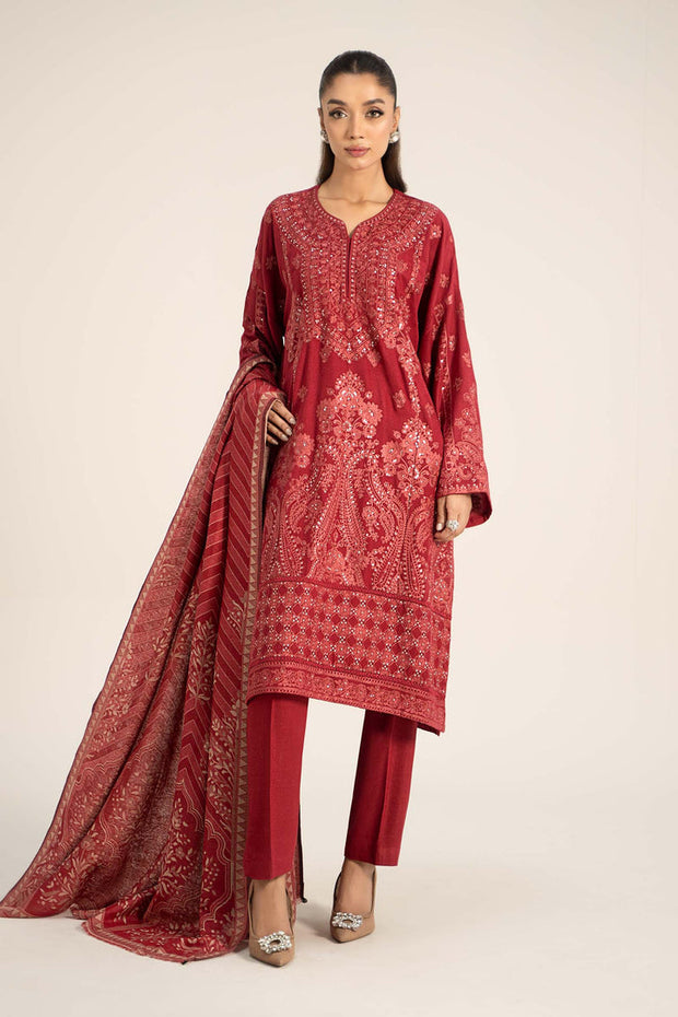 3 Piece Embroidered Pashmina Wool Suit Pakistani Party Dress