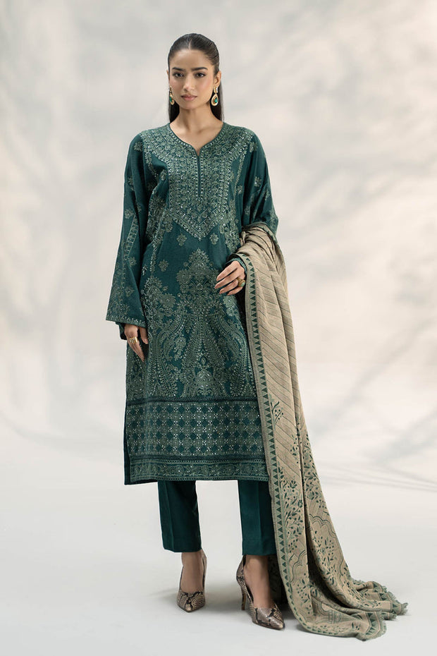 3 Piece Embroidered Pashmina Wool Suit Pakistani Party Dress