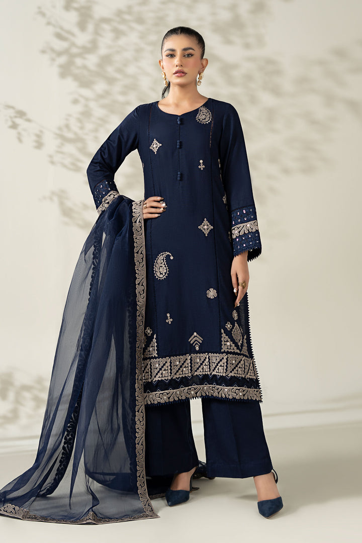 3 Piece Embroidered Marina Suit Pakistani Party Dress