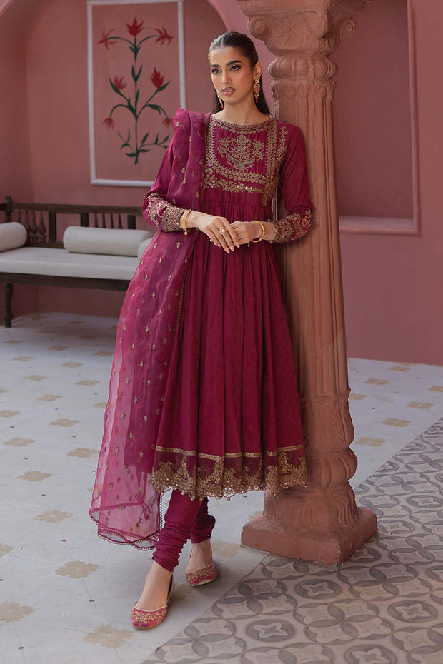 3 Piece Embroidered Self Jacquard Lawn Suit Pakistani Party Dress