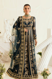 Dark Blue Heavily Embellished Pakistani Wedding Pishwas Dress