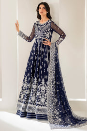 Deep Blue Embroidered Pakistani Dress with Pishwas Gharara