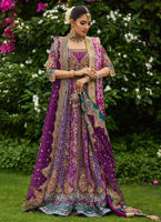 Designer Pakistani Bridal Lehenga Dress Violet Lehenga