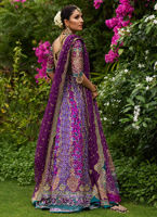Designer Pakistani Bridal Lehenga Violet Dress Gown 