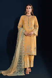 Dusty Yellow Heavily Embellished Pakistani Salwar Kameez Dupatta