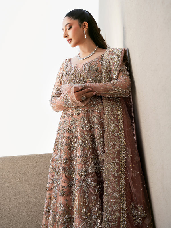 Elegant Blush Pink Pakistani Bridal Dress & Lehenga
