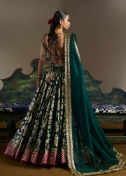 Elegant Bridal Mehndi Dress in Green Lehenga and Choli Style
