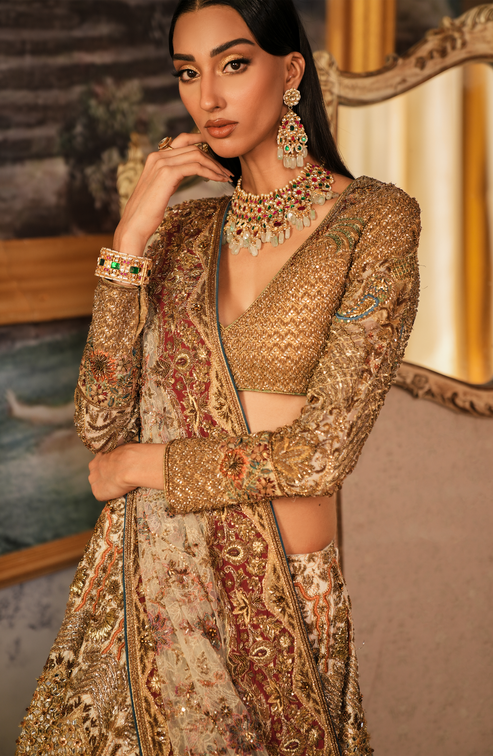Elegant Bridal Wedding Dress in White Lehenga and Choli Style